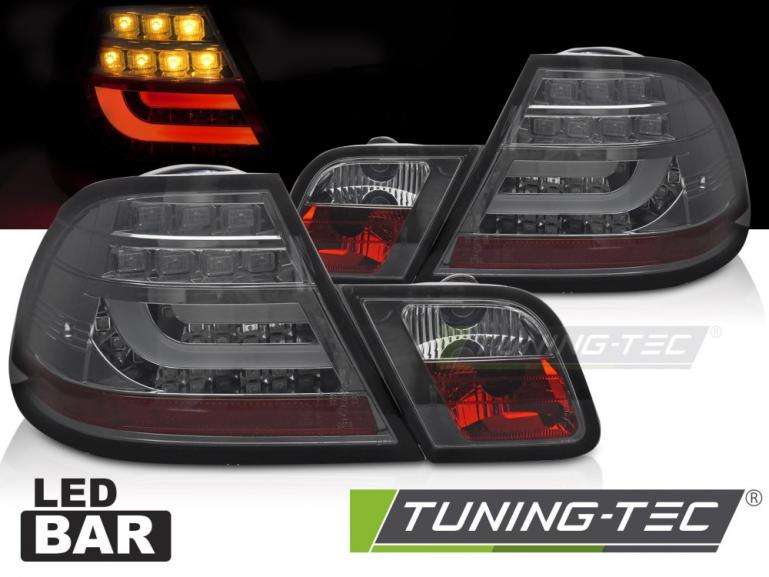 LED Upgrade Design Rückleuchten passend für BMW 3er E46 Coupe 99-03 Rauch/Smoke mit statischem Blinker