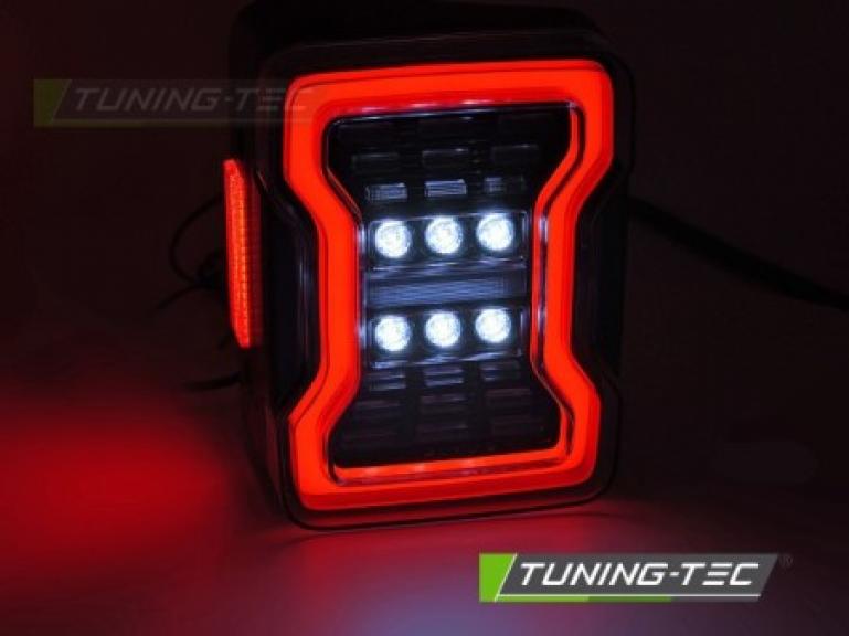 VOLL LED Lightbar Design Rückleuchten Set für Chrysler Jeep Wrangler JK 07-18 schwarz/rauch mit dyn. Blinker