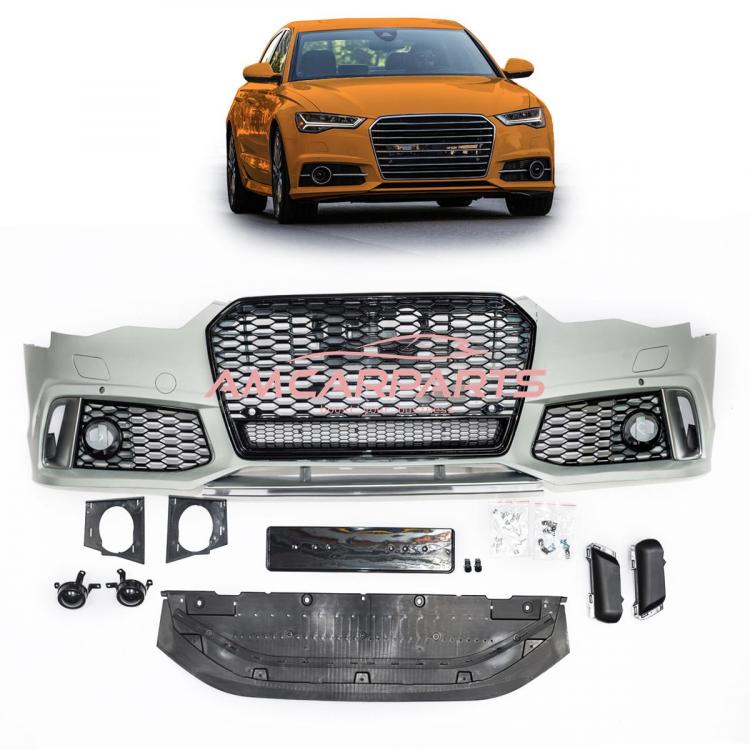 Upgrade Sport Design Frontstoßstange Komplett-Set für Audi A6 C7 (4G) Facelift Lim./Avant 14-18 mit PDC + SRA