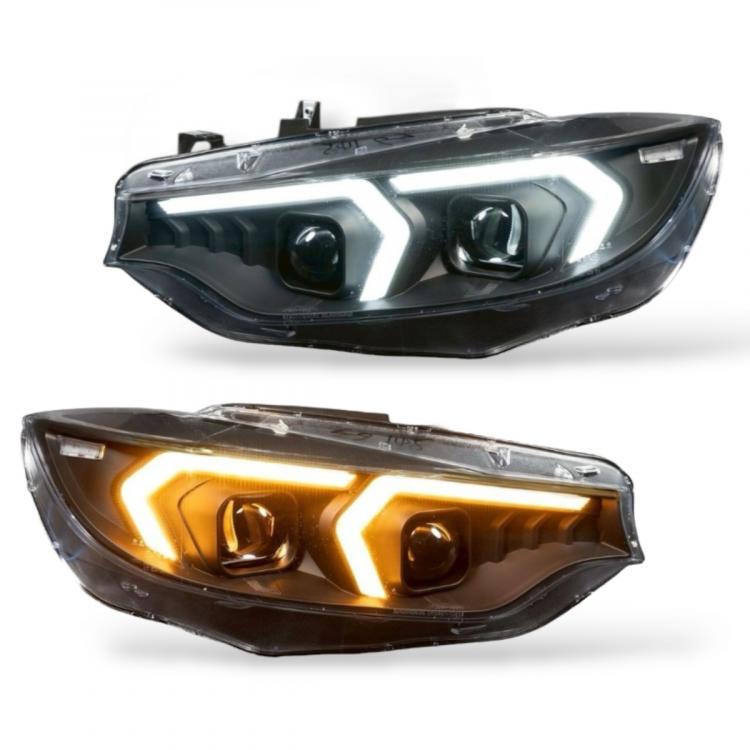 Upgrade Xenon LED Tagfahrlicht Scheinwerfer Set für BMW 4er F32/F33 Coupe/Cabrio 13-17 schwarz (mit Kurvenlicht)