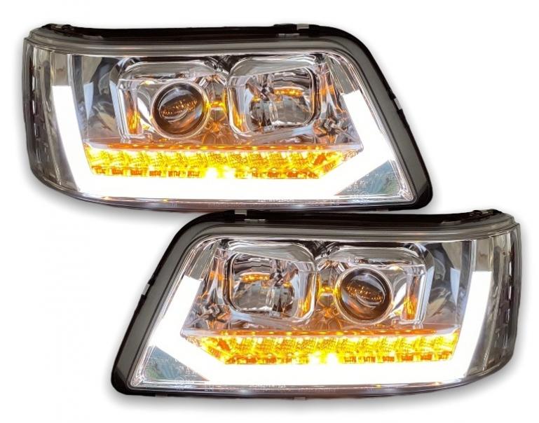 Upgrade LED Tagfahrlicht Scheinwerfer VW T5 03-09 dynamisch schwarz