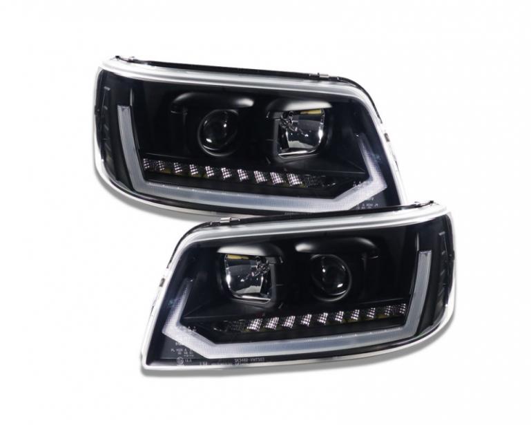 Upgrade LED Tagfahrlicht Scheinwerfer VW T5 03-09 dynamisch schwarz