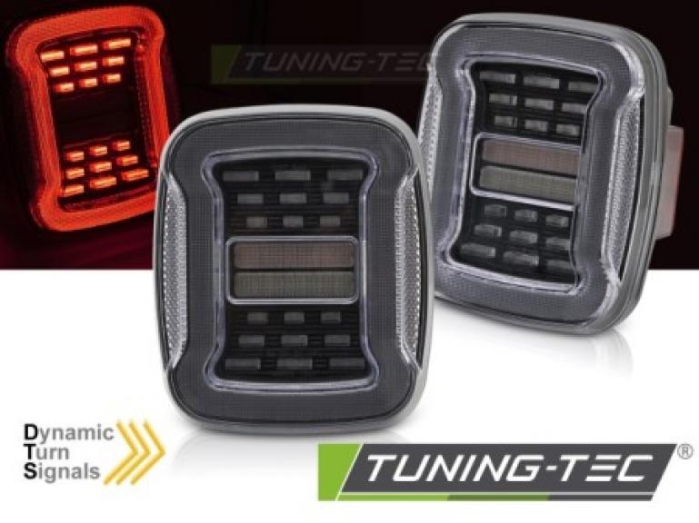 VOLL LED Upgrade Design Rückleuchten Set für Chrysler Jeep Wrangler  YJ 91-96 / TJ 96-06 schwarz/weiß dynamisch