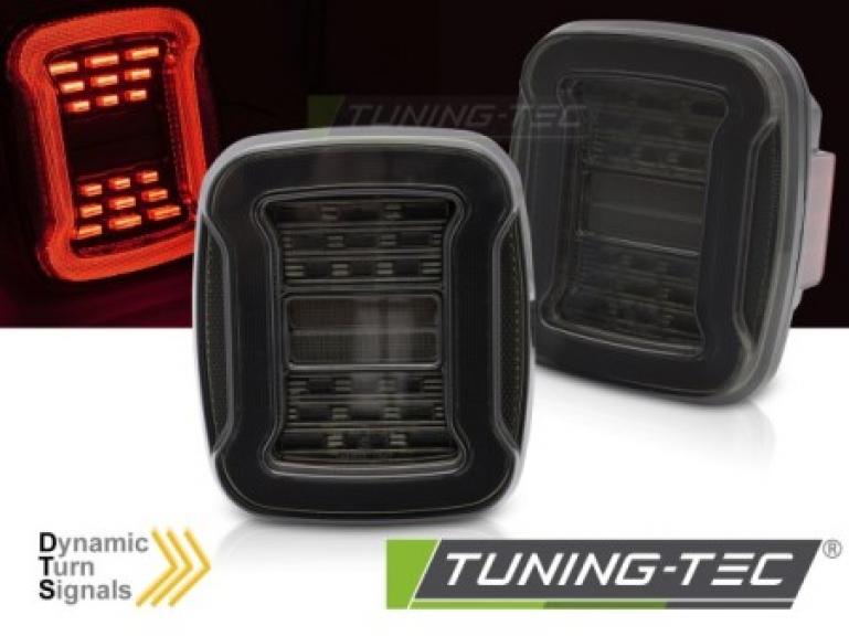 VOLL LED Upgrade Design Rückleuchten Set für Chrysler Jeep Wrangler  YJ 91-96 / TJ 96-06 schwarz/rauch dynamisch