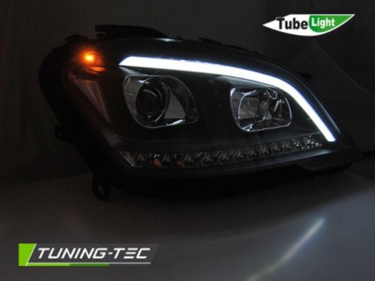 LED Tagfahrlicht Design Scheinwerfer für Mercedes Benz ML W164 Facelift 09-11 schwarz mit dynamischem LED Blinker