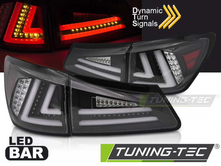 VOLL LED Lightbar Design Rückleuchten für Lexus LX II 06-13 schwarz mit dyn. Blinker