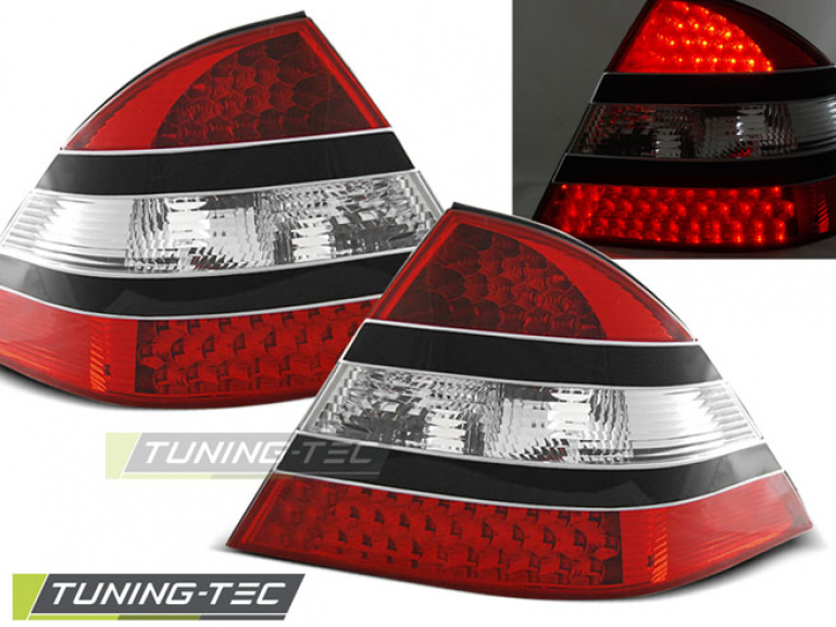 LED Upgrade Design Rückleuchten für Mercedes Benz S-Klasse W220 98-05 rot/schwarz