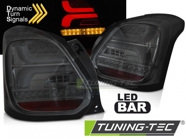 Voll LED Lightbar Design Rückleuchten für Suzuki Swift VI (6) 17+ rauch mit dynamischem Blinker