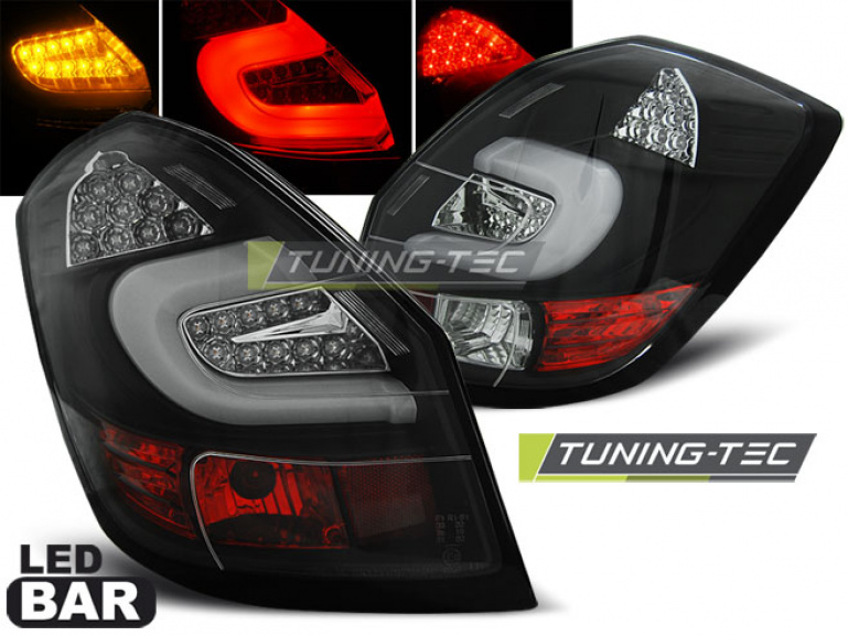 LED Lightbar Design Rückleuchten für Skoda Fabia 2 (5J) 3 und 5 Türer / Kombi 07-14 schwarz