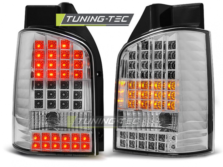 LED Upgrade Design Rückleuchten für VW T5 03-09 chrom (Heckklappe)