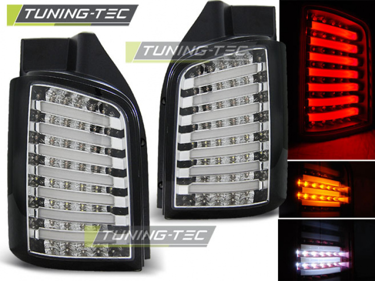 LED Lightbar Design Rückleuchten für VW T5 / T5 GP 03-09/10-15 chrom/klar (Heckklappe)