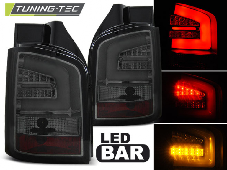 LED Lightbar Design Rückleuchten für VW T5 GP 10-15 chrom/rauch