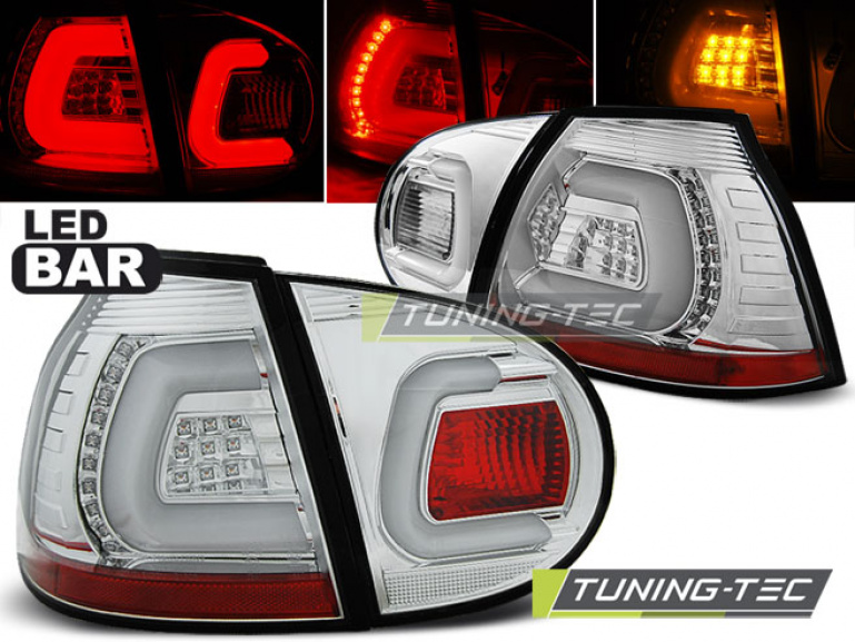 LED Lightbar Design Rückleuchten für VW Golf 5 (V) 03-09 chrom/klar