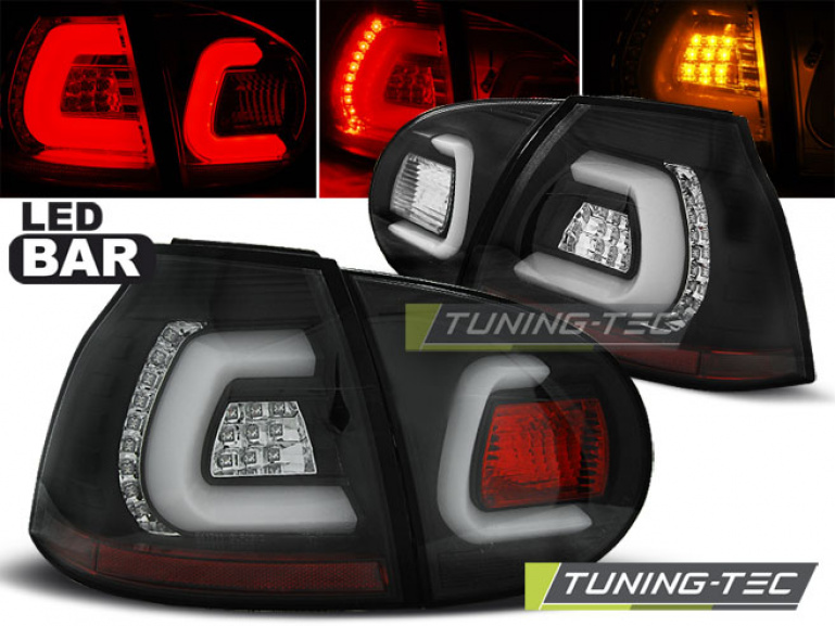 LED Lightbar Design Rückleuchten für VW Golf 5 (V) 03-09 schwarz/klar
