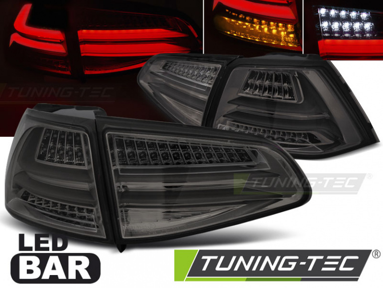 Voll LED Lightbar Design Rückleuchten für VW Golf 7 (VII) 13-17 chrom/rauch