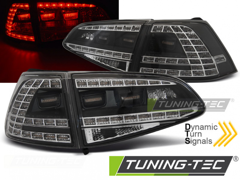 LED Rückleuchten für VW Golf 7 (VII) 13-17 schwarz/klar im GTI-Sport Design mit dynamischem Blinker