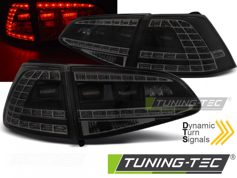 LED Rückleuchten für VW Golf 7 (VII) 13-17 schwarz/rauch im GTI-Sport Design mit dynamischem Blinker