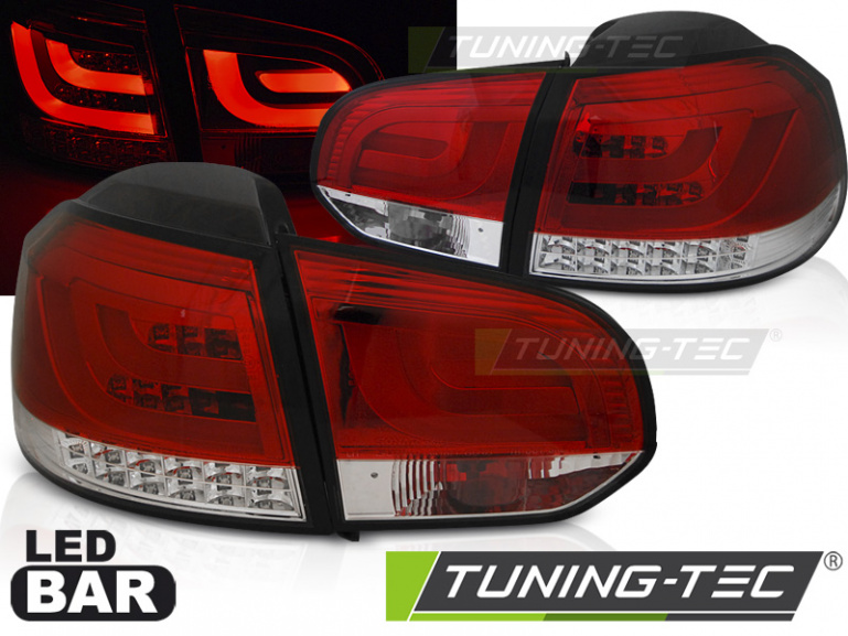LED Lightbar Design Rückleuchten für VW Golf 6 (VI) 08-12 rot/klar mit LED Blinker