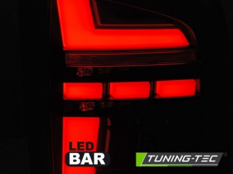 Voll LED Lightbar Design Rückleuchten für VW T6.1 20+ rot/klar mit dynamischem Blinker (für Heckklappe)