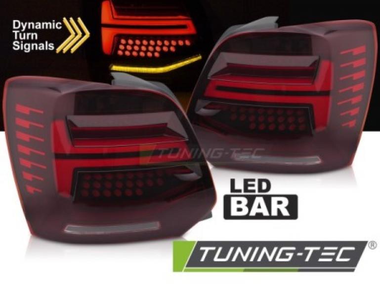 VOLL LED Upgrade Design Rückleuchten passend für VW Polo 6R 09-14 / 6C 14-17 rot/rauch mit dyn. Blinker + Willkommensfunktion