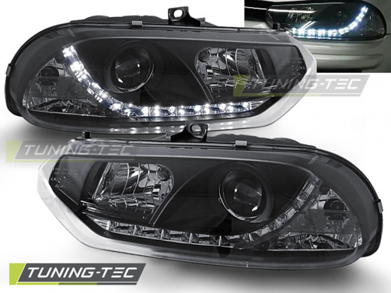 LED Tagfahrlicht-Design Scheinwerfer Alfa Romeo 156 97-03 schwarz