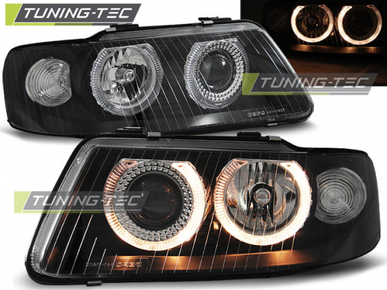 Upgrade Design Angel Eyes Scheinwerfer für Audi A3 (8L) 00-03 schwarz