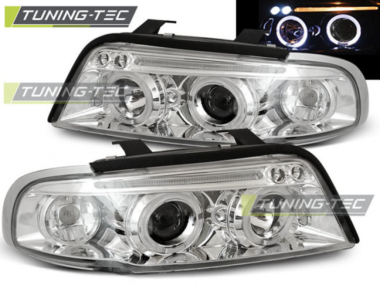 LED Angel Eyes Scheinwerfer für Audi A4 B5 94-98 chrom