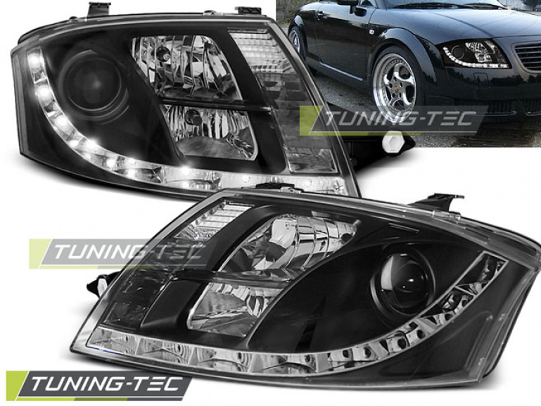 LED Tagfahrlicht Design Scheinwerfer für Audi TT 8N 99-06 schwarz
