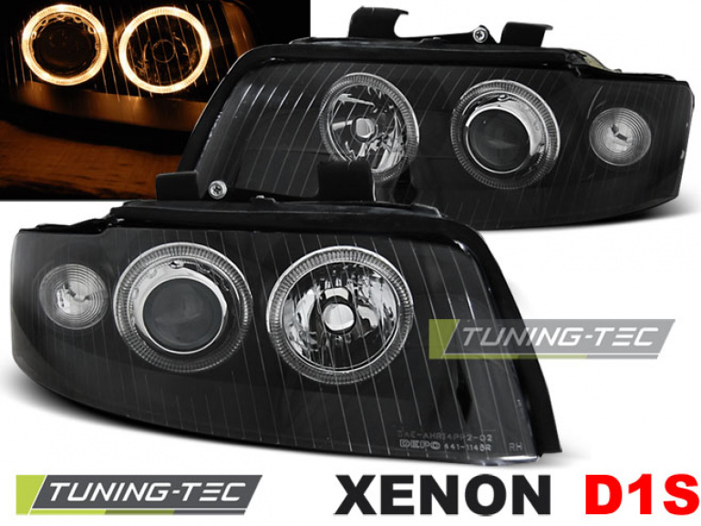 XENON Upgrade Design Angel Eyes Scheinwerfer für Audi A4 B6 00-04 schwarz