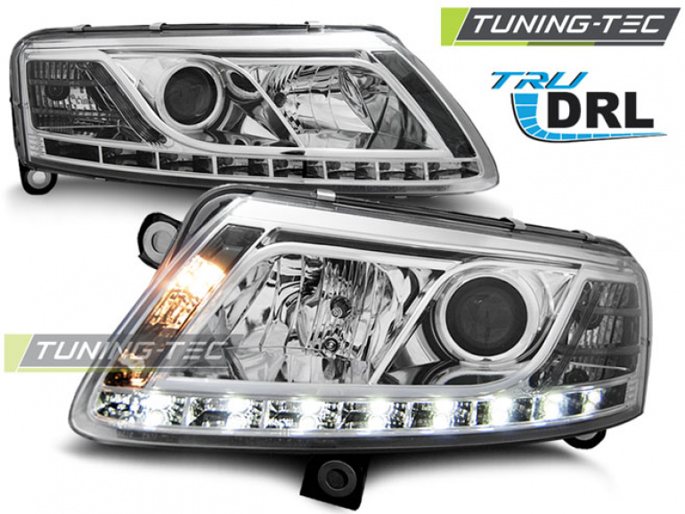 LED Tagfahrlicht Scheinwerfer für Audi A6 C6 (4F) 04-08 chrom
