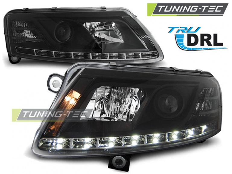 LED Tagfahrlicht Scheinwerfer für Audi A6 C6 (4F) 04-08 schwarz
