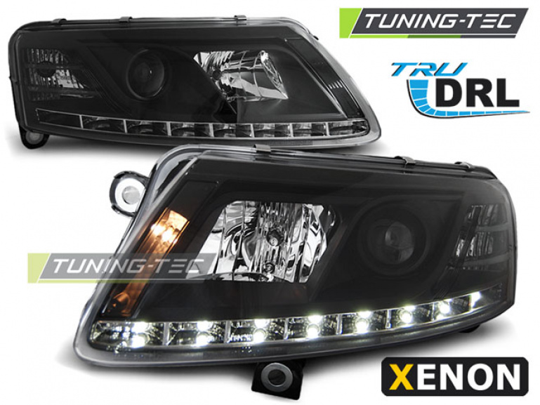 XENON LED Angel Eyes Scheinwerfer für Audi A6 C6 (4F) 04-08 schwarz