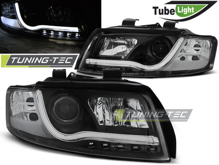 LED Tagfahrlicht Design Scheinwerfer für Audi A4 B6 00-04 schwarz LTI
