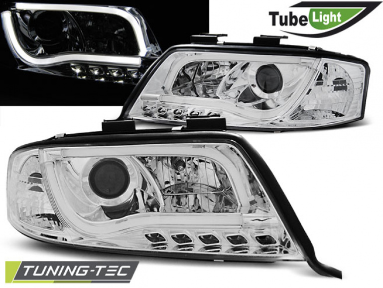 LED Tagfahrlicht Design Scheinwerfer für Audi A6 4B 97-01 chrom LTI