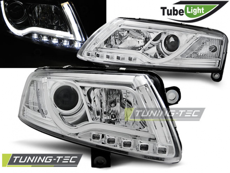 LED Tagfahrlicht Scheinwerfer für Audi A6 C6 (4F) 04-08 chrom LTI