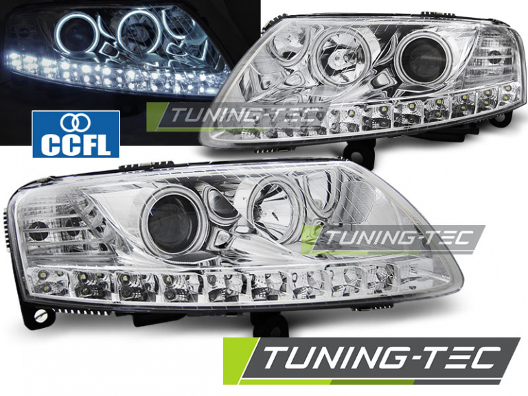 LED Angel Eyes Scheinwerfer für Audi A6 C6 (4F) 04-08 chrom