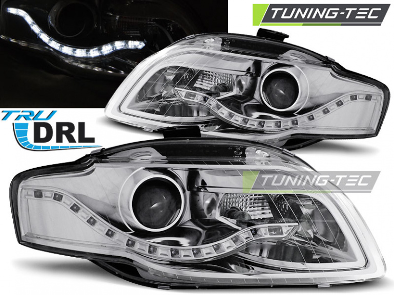 LED Tagfahrlicht Scheinwerfer für Audi A4 B7 05-08 chrom