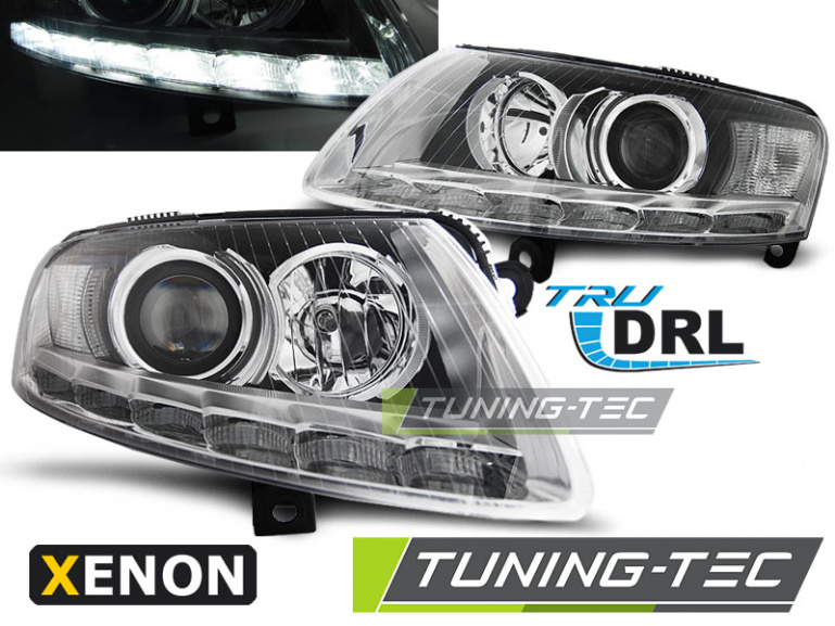 XENON LED Tagfahrlicht Scheinwerfer für Audi A6 C6 (4F) 04-08 chrom LTI