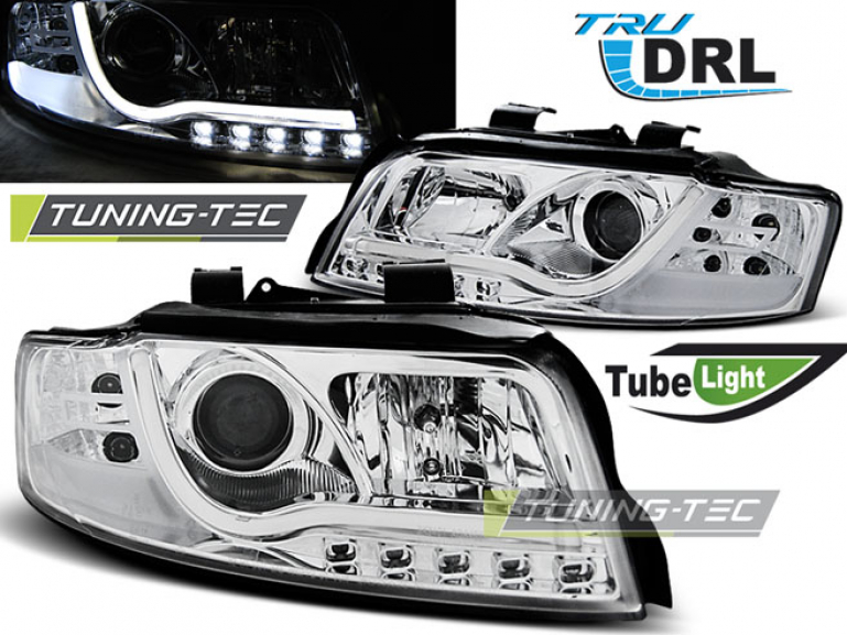 LED Tagfahrlicht Scheinwerfer für Audi A4 B6 00-04 chrom LTI