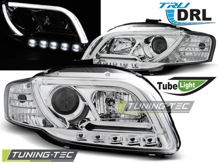 LED Tagfahrlicht Scheinwerfer für Audi A4 B7 05-08 chrom LTI