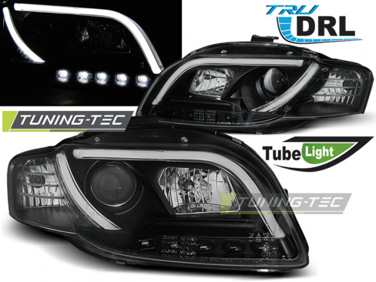 LED Tagfahrlicht Scheinwerfer für Audi A4 B7 05-08 schwarz LTI