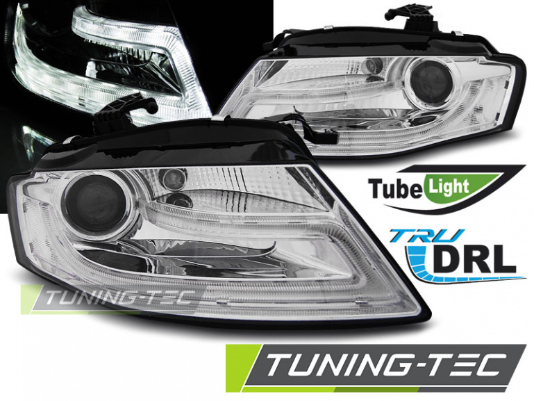 LED Tagfahrlicht Scheinwerfer für Audi A4 B8 08-11 chrom