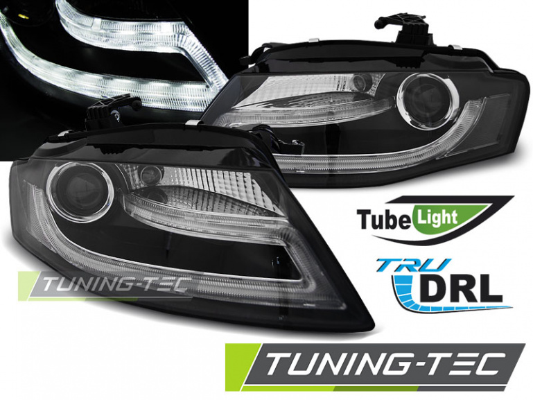 LED Tagfahrlicht Scheinwerfer für Audi A4 B8 08-11 schwarz