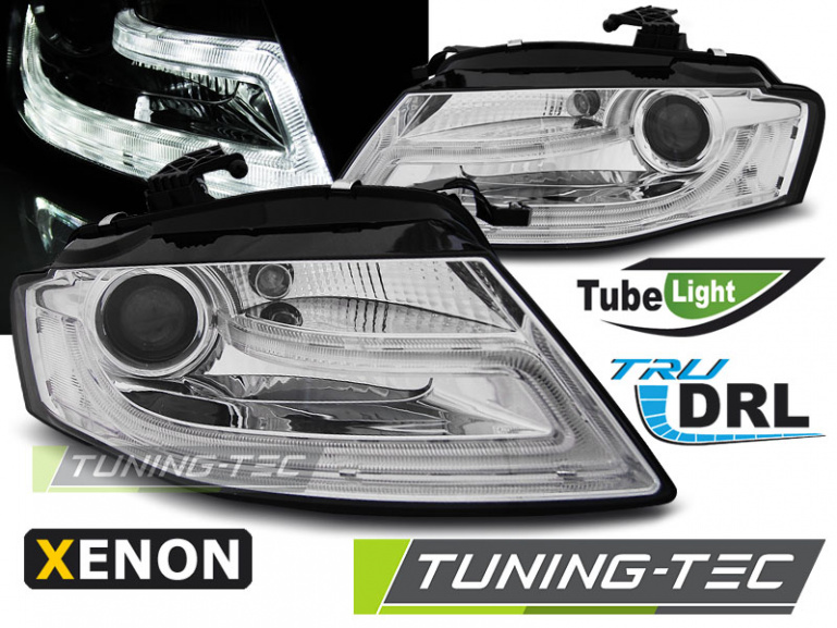 Xenon LED Tagfahrlicht Scheinwerfer für Audi A4 B8 08-11 chrom