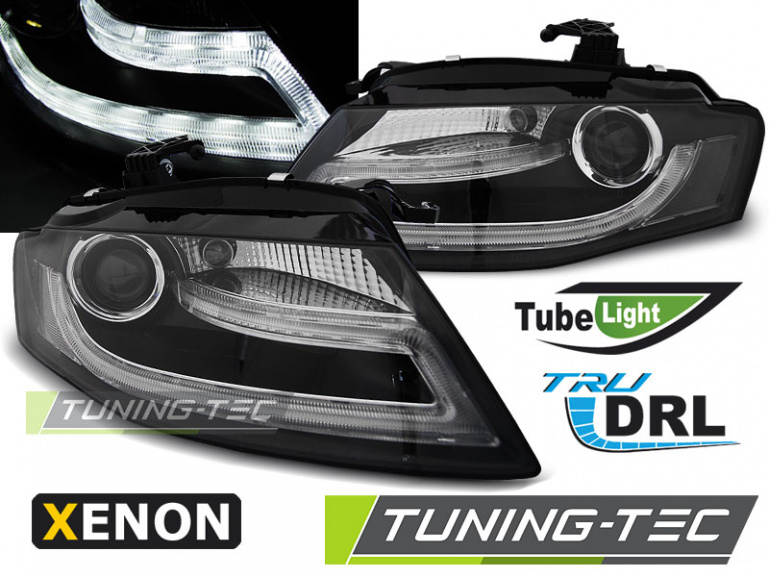Xenon LED Tagfahrlicht Scheinwerfer für Audi A4 B8 08-11 schwarz