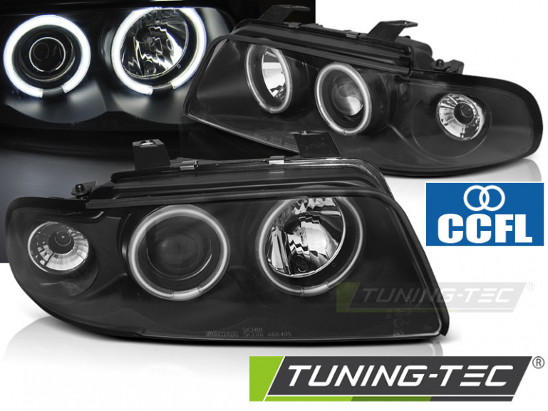 LED Angel Eyes Scheinwerfer für Audi A4 B5 94-98 schwarz CCFL