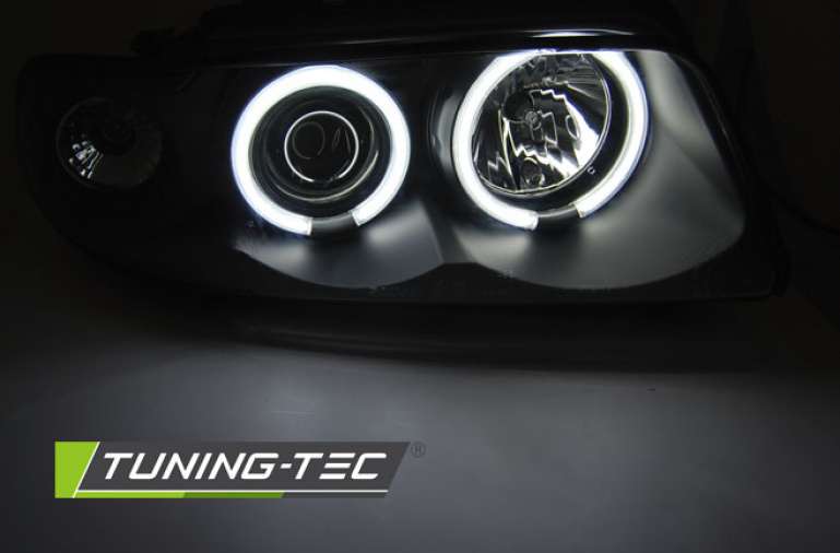 LED Angel Eyes Scheinwerfer für Audi A4 B5 94-98 schwarz CCFL