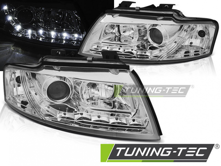 LED Tagfahrlicht Design Scheinwerfer für Audi A4 B6 Cabrio (8H) 02-06 chrom