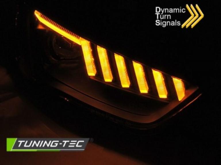 Upgrade Design LED Tagfahrlicht Scheinwerfer für Audi A4 B8 Lim./Avant 12-15 schwarz dynamisch