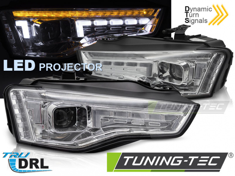 VOLL LED Tagfahrlicht Scheinwerfer Set für Audi A5 Facelift 11-16 Chrom mit dyn. Blinker